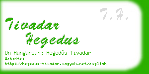 tivadar hegedus business card