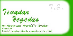 tivadar hegedus business card